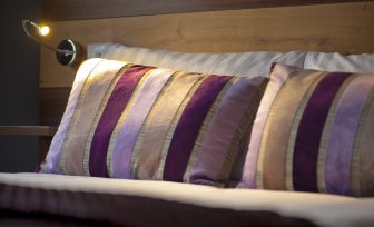A close-up photo of Cedars Hotel bedroom pillows