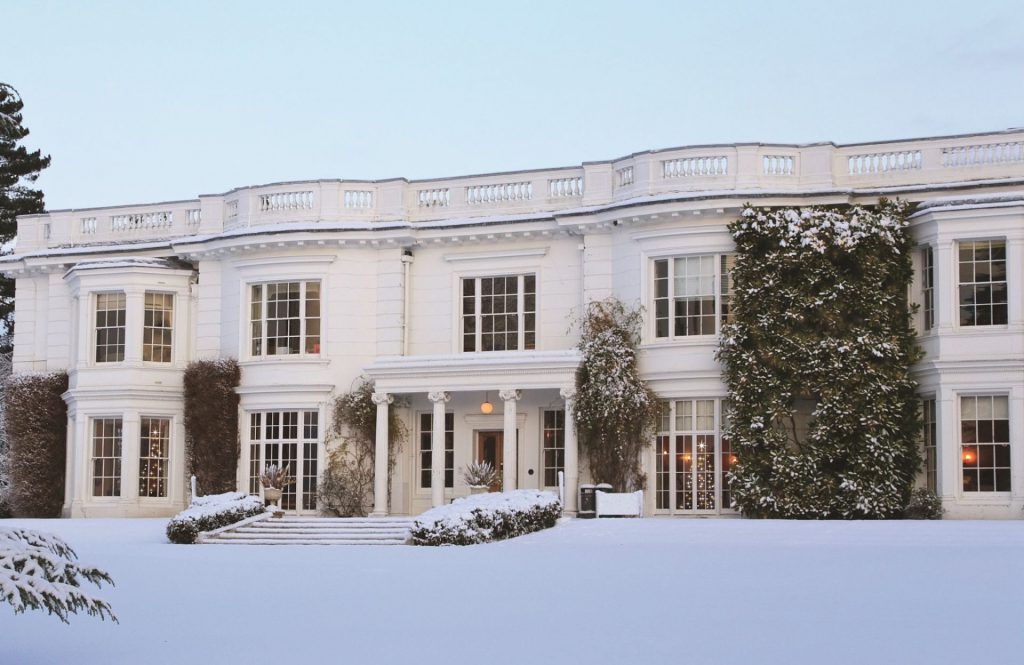 A photo of Henley Business School main house in the snow