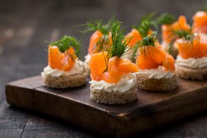A photo of salmon canapes