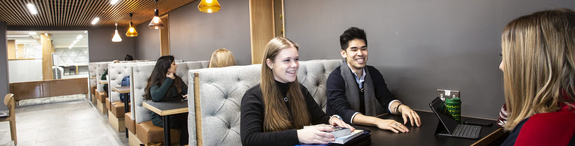 A photo of students in the Library Cafe