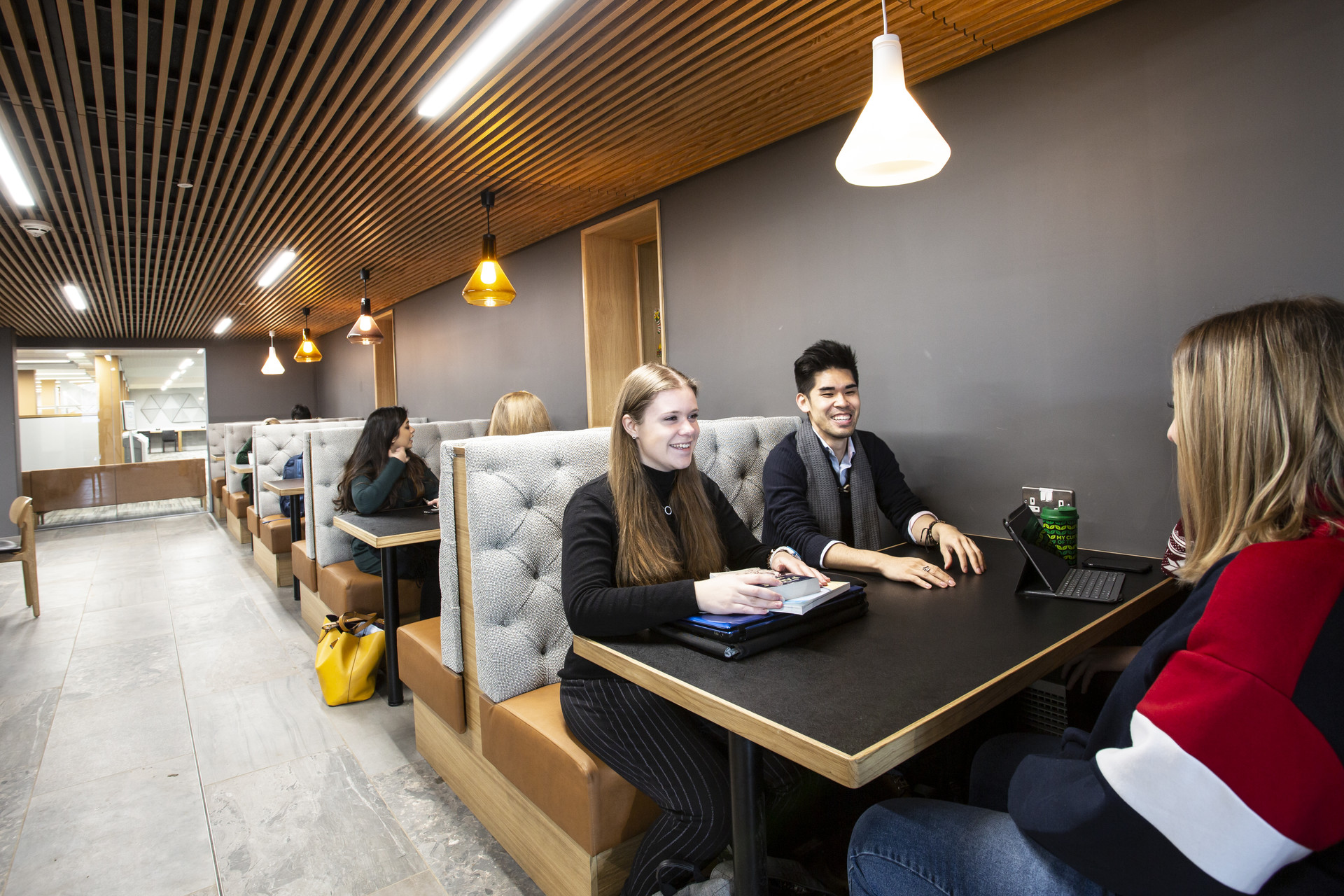 A photo of students in the Library Cafe