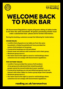 Welcome back to park bar coronavirus poster