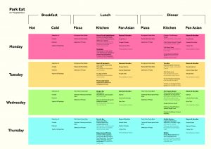 Park Eat Menu for 21st September 2020