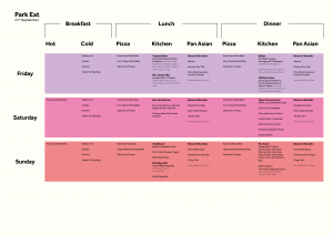 Park Eat Menu for 21st September 2020