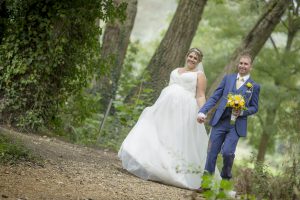 A photo of a bride and groom